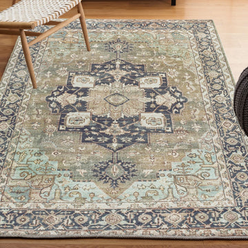 Maris Ornate Medallion Washable Area Rug